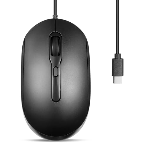 Perixx PERIMICE-222CB2 Kabelgebundene USB-C-Maus – Zuverlässiges 60 cm langes USB-C-Kabel für Laptop oder Tablet – Leises Klicken – Schwarz Perixx PERIMICE-222CB2 Kabelgebundene USB-C-Maus – Zuverlässiges 60 cm langes USB-C-Kabel für Laptop oder Tablet – Leises Klicken – Schwarz von Perixx