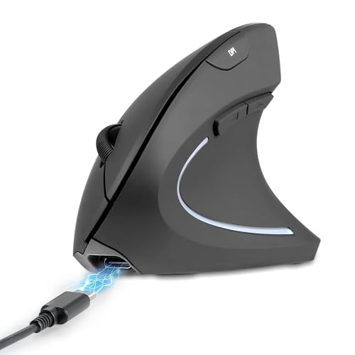 Perixx PERIMICE-713R Wireless Rechargeable Vertical Mouse - Duo Wired and Wireless Charging Feature - 6 Buttons Design - Black - Right-Handed Design Perixx PERIMICE-713R Wireless Rechargeable Vertical Mouse - Duo Wired and Wireless Charging Feature - 6 Buttons Design - Black - Right-Handed Design von Perixx
