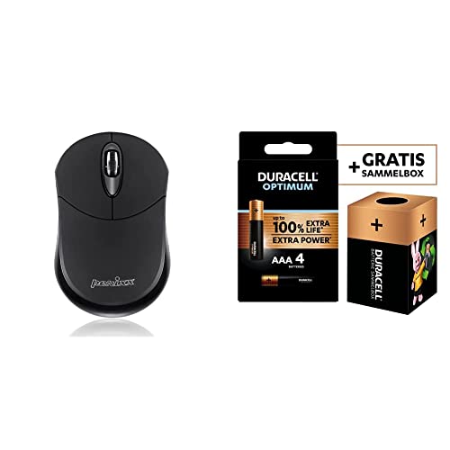 Perixx PERIMICE-802 Wireless Bluetooth Maus - für Windows und Android PC und Tablet + Duracell NEU Optimum AAA Micro Alkaline-Batterien von Perixx