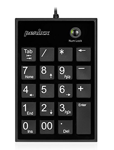 Perixx PERIPAD-202 Nummernblock für Laptop - USB Anschluss Große Zeichen Tab Taste 19 Leise Scherentasten, Schwarz Perixx PERIPAD-202 Nummernblock für Laptop - USB Anschluss Große Zeichen Tab Taste 19 Leise Scherentasten, Schwarz von Perixx