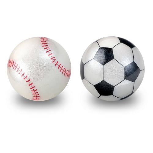 Perixx PERIPRO-303X2F 1,34 Zoll Sport Trackball 2er Pack - Fun Novelty Baseball und Fußball Design - Kompatibel für M570, M575, PERIMICE-517/520/717/720, und andere 1,34 Zoll Trackball Maus von Perixx