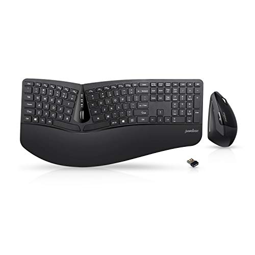 Perixx Periduo-605, Wireless Ergonomic Split Keyboard and Vertical Mouse Combo, Adjustable Palm Rest and Membrane Low Profile Keys, US English Layout Perixx Periduo-605, Wireless Ergonomic Split Keyboard and Vertical Mouse Combo, Adjustable Palm Rest and Membrane Low Profile Keys, US English Layout von Perixx