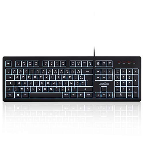 perixx PERIBOARD-329, USB-Tastatur, kabelgebunden, mit Hintergrundbeleuchtung, Buchstaben in Groß, mit beleuchteten LEDs in 7 Farben, Scherentasten Typ X, AZERTY Französisch perixx PERIBOARD-329, USB-Tastatur, kabelgebunden, mit Hintergrundbeleuchtung, Buchstaben in Groß, mit beleuchteten LEDs in 7 Farben, Scherentasten Typ X, AZERTY Französisch von Perixx