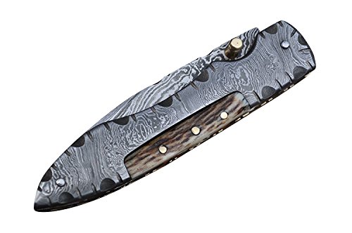 Perkin Knives Damast Klappmesser mit Ledertasche von Perkin