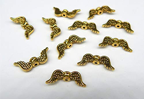 40 Flügel Engelflügel Gold antik verspielte Form Schutzengel/Perlenengel basteln von Perlenlädchen