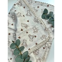 Musselindecke Babydecke Aus Musselin 120x120cm von PerlentraumbyFranzi
