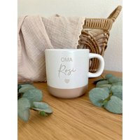 Tasse Aus Keramik Mit Name, Becher, Kaffeetasse Geschenk Oma, Geburtstagsgeschenk von PerlentraumbyFranzi