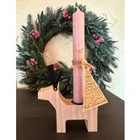 Rentier Kerzenhalter Holz Geschenk Winter Weihnachten Kerze Christmas Gift Kleinigkeit Von Herzen Reindeer Candle Holder Weihnachtsgeschenk von PerlenzauberBySarah