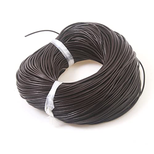 Perlin 10 Meter Lederband für Ketten 2mm Braun Lederschnur Lederriemen Rindsleder Leder Schmuckband Bastelband Bastelschnur Schmuckschnur von Perlin