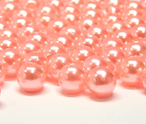 Perlin 100 Wachsperlen 6mm Kunststoff Acryl Perlen Tischdeko Hochzeit Streudeko Perlmutt Perlensterne Basteln Wachs-Perlen (Pink) von Perlin