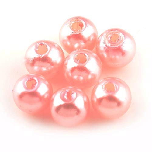 Perlin 100 Wachsperlen 6mm Kunststoff Acryl Perlen Tischdeko Hochzeit Streudeko Perlmutt Perlensterne Basteln Wachs-Perlen (Rosa) von Perlin