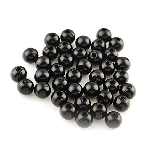 Perlin 100 Wachsperlen 6mm Kunststoff Acryl Perlen Tischdeko Hochzeit Streudeko Perlmutt Perlensterne Basteln Wachs-Perlen (Schwarz) von Perlin