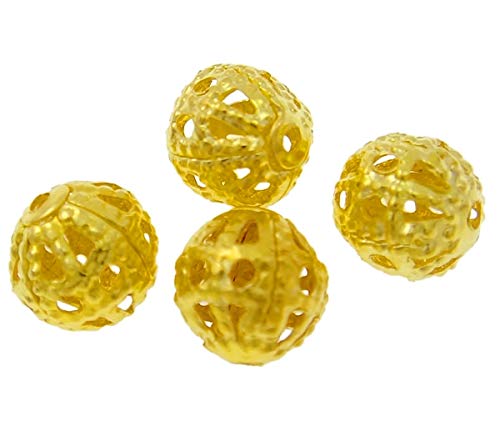 Perlin 100Stk Metallperlen Filigran Perlen 8mm Gold Rund Hohl Zwischenperlen Spacer Schmuckperlen M539 Perlin 100Stk Metallperlen Filigran Perlen 8mm Gold Rund Hohl Zwischenperlen Spacer Schmuckperlen M539 von Perlin
