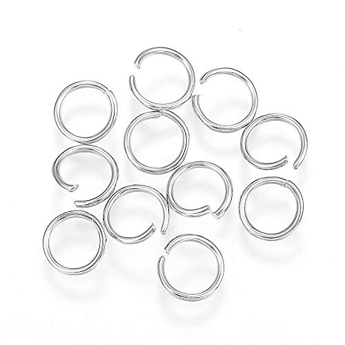 Perlin 100stk Edelstahl Ösen Binderinge Biegeringe Öse 4mm 5mm 8mm Verbinder Offen Ringe Verbindungsringe Kettenzubehör Schmuckteile Auswahl, Basteln Set DIY (5mm x 0,8mm) von Perlin