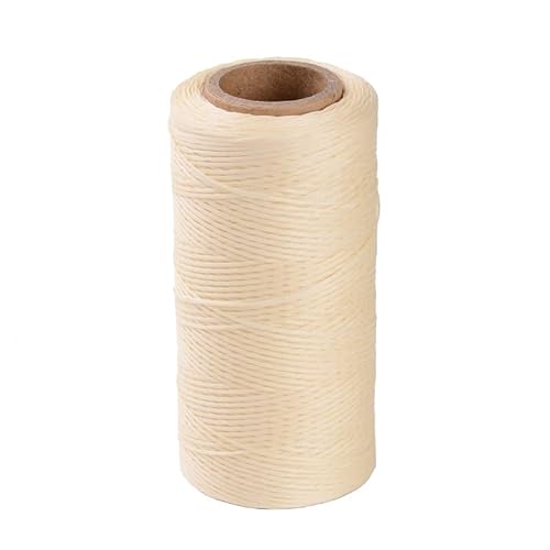 10m Wachsband 1mm Sattlergarn Lederfäden Nähgarn Geflochtet 100% Polyester Wachsfaden Forellenfäden Nähen Handnähgarn Handwerk (Creme) von Perlin