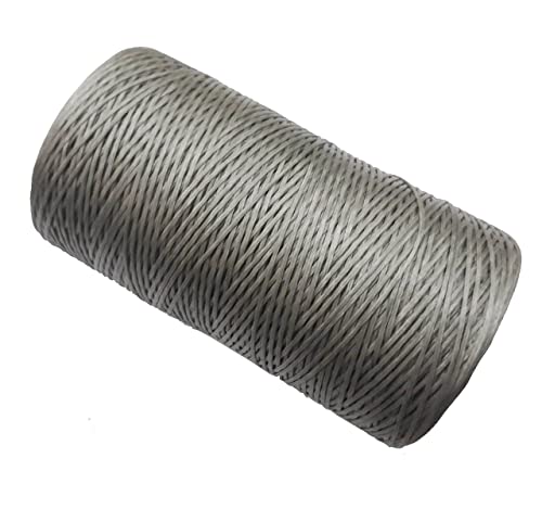 Perlin 10m Wachsband 1mm Sattlergarn Lederfäden Nähgarn Geflochtet 100% Polyester Wachsfaden Forellenfäden Nähen Handnähgarn Handwerk (Grau) von Perlin