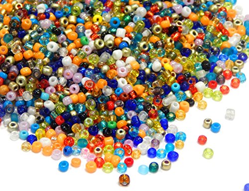 1100 Stück Glas Rocailles Perlen 4mm, Gemischte Farbe, 6/0, Pony Perlen, Mini Perlen, Seed Beads von Perlin