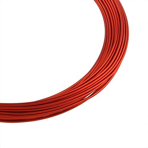 Perlin 12m Aluminiumdraht 1mm Schmuckdraht Biegedraht Alu-draht Basteldraht Perlendraht Dekodraht Lackdraht Blumendraht Modellierdraht (Rot) von Perlin