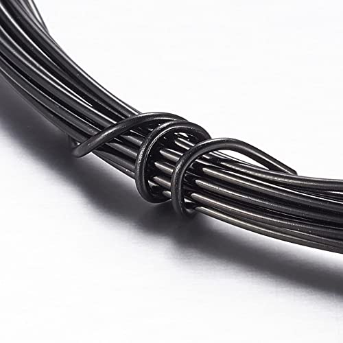 Perlin 12m Aluminiumdraht 1mm Schmuckdraht Biegedraht Alu-draht Basteldraht Perlendraht Dekodraht Lackdraht Blumendraht Modellierdraht (Schwarz) von Perlin