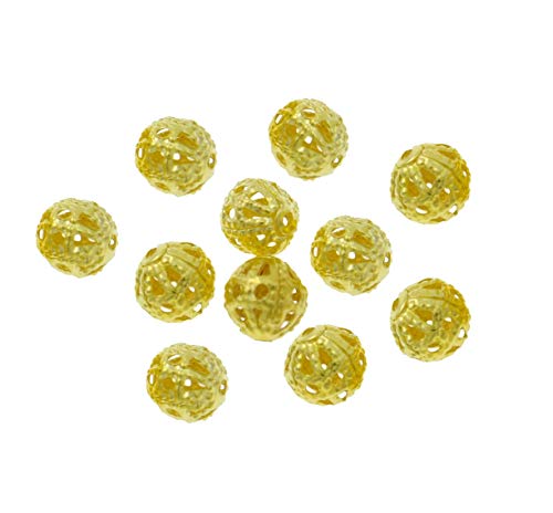 150Stk. Filigran Perlen Metallperlen 6mm Gold Hohl Zwischenperlen, Spacer, Rund M62 150Stk. Filigran Perlen Metallperlen 6mm Gold Hohl Zwischenperlen, Spacer, Rund M62 von Perlin