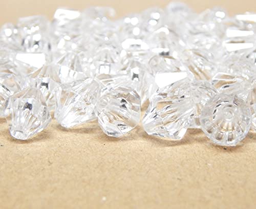 150stk Doppelkegel Perlen, Crystal, Bicone Rhomben Facettiert Beads Acrylperlen 10x10mm von Perlin