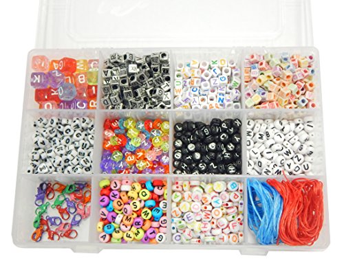 1550stk Kinder Bastelset Buchstaben perlen 10 Motiven Perlen mit Karabiner Verschluss, Wachsband und Sortierbox Basteln Bastelbox Plastikperlen Acrylperlen Auffädeln 1550stk Kinder Bastelset Buchstaben perlen 10 Motiven Perlen mit Karabiner Verschluss, Wachsband und Sortierbox Basteln Bastelbox Plastikperlen Acrylperlen Auffädeln von Perlin