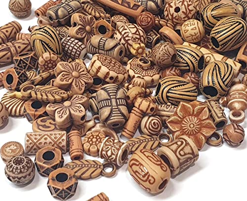 Perlin 200 Stück (100g) Kunststoffperlen Perlenmischung Antik Plastik Perlen Bunte Mix Motive Acrylicperlen Set Perle zum Auffädeln 8mm bis 20mm Bastelset von Perlin