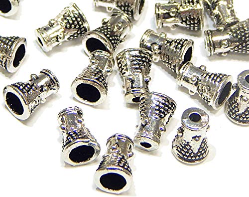 20stk Perlkappen Perlenkappen 8mm Metall Spacer Zwischenperlen Zwischenteile Endkappen Endperlen Kappen Metallperlen Versilbert für Gebetskette Imame Tesbih M525 von Perlin