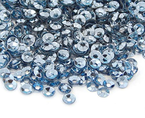 2400 Stk. Pailletten Ø 3mm Schüssel gewölbt für DIY Kleidung und Schmuck, Handwerk Metallic Basteln Sequin Bombe (Grau Blau) von Perlin