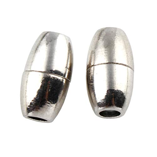 3 Stk Magnetverschluss für Ketten 3mm Bänder Kettenverschluss Verschlüsse Walzen Verbinder Schmuckverschluss Oval 16mm Magnet Verschluss M514 von Perlin