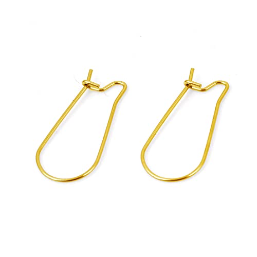 30Stk Ohrhaken Ohrringe 24mm Haken Ohrfeder Gold Creolen Ohrhänger Schmuckzubehör - Schmuckherstellung von Perlin