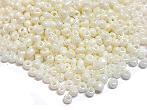 3300 Stück Glas Rocailles Perlen 3mm Opak, Matt, 8/0, Pony Perlen, Opak gelüstert, Opaque Seed Beads, (Beige) von Perlin