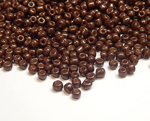 3300 Stück Glas Rocailles Perlen 3mm Opak, Matt, 8/0, Pony Perlen, Opak gelüstert, Opaque Seed Beads, (Braun) von Perlin