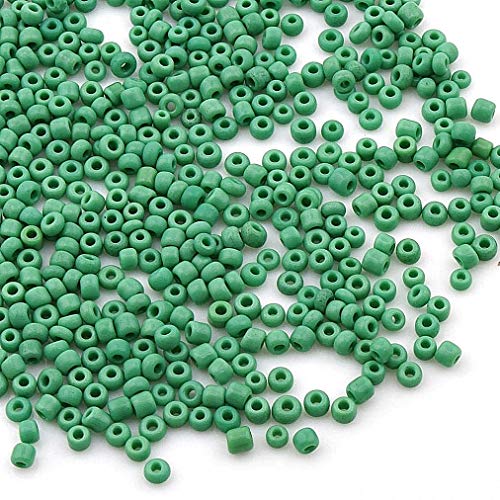 3300 Stück Glas Rocailles Perlen 3mm Opak, Matt, 8/0, Pony Perlen, Opak gelüstert, Opaque Seed Beads, (Grün) von Perlin