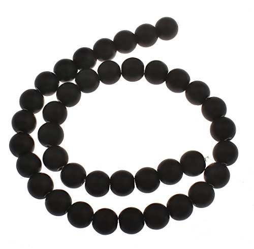 Perlin 36 Stück Onyx Schwarz Matte Perlen 10 mm Halbedelstein Edelstein Rund Gefrostet Schmuckstein Gemstone Beads Perlin 36 Stück Onyx Schwarz Matte Perlen 10 mm Halbedelstein Edelstein Rund Gefrostet Schmuckstein Gemstone Beads von Perlin