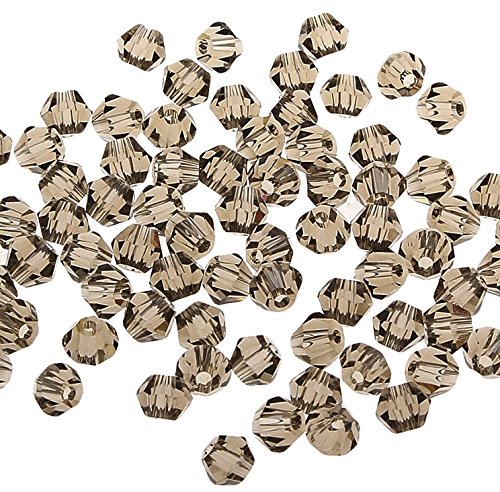 Perlin 40 TSCHECHISCHE KRISTALL GLAS PERLEN 4mm GRAU BLACK DIAMOND DOPPELKEGEL X79 perlin von Perlin