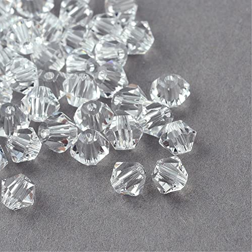 Perlin 400stk Crystal Kunststoffperlen 8mm Luxus Spacer Acrylperlen Doppelkegel Plastik Perlen für Bastelset Bastelzubehör Schmuckdesign Schmuck Selber Machen von Perlin