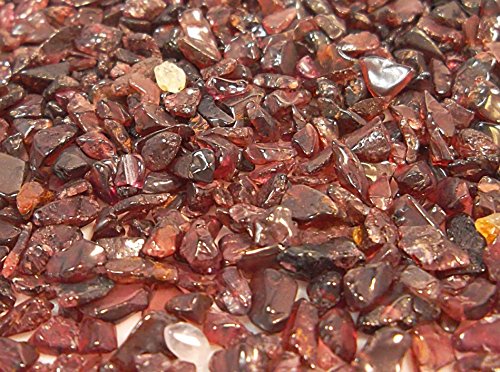 Perlin 500 Stück Granat Garnet Trommelsteine Klein Edelstein Perlen Edelstein ohne loch Chips Halbedelstein Schmuckstein, Beads Gemstone (Garnet 4~8 mm) von Perlin