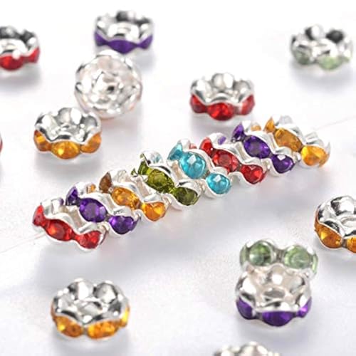 50stk Crystal Strass Rondelle Bunt Spacer Perlen, 6mm Wellig Zwischenperlen Metallperle, Kristallperlen, Gemischte Farbe, A Qualität Strassperlen, Strasssteine für die Schmuckherstellung 50stk Crystal Strass Rondelle Bunt Spacer Perlen, 6mm Wellig Zwischenperlen Metallperle, Kristallperlen, Gemischte Farbe, A Qualität Strassperlen, Strasssteine für die Schmuckherstellung von Perlin