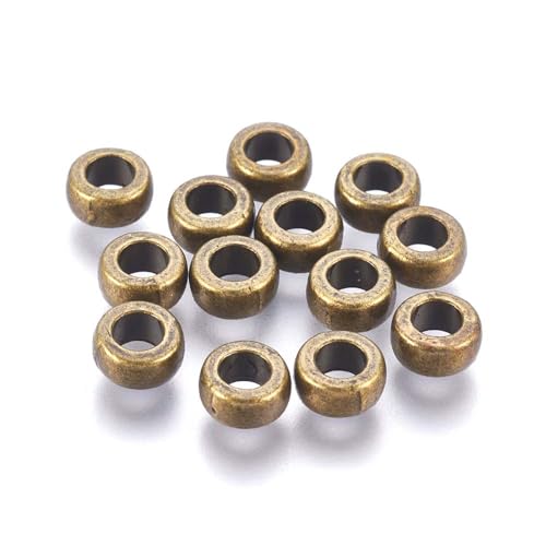 Perlin 50stk Metallperlen Set Tibetischen Zwischenperlen Spacer Rondelle Ring Großlochperlen mit 3mm Loch Bronze Schmuckzubehör Bead Charms, Bastelperlen zum Auffädeln Perlin 50stk Metallperlen Set Tibetischen Zwischenperlen Spacer Rondelle Ring Großlochperlen mit 3mm Loch Bronze Schmuckzubehör Bead Charms, Bastelperlen zum Auffädeln von Perlin