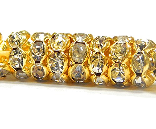 Perlin 50stk Vergoldet Crystal Strass 8mm Rondelle Spacer Perlen Gewellt Messing Metallperle Kristallperlen goldfarbe GRADE Strassperlen Strasssteine R35 Perlin 50stk Vergoldet Crystal Strass 8mm Rondelle Spacer Perlen Gewellt Messing Metallperle Kristallperlen goldfarbe GRADE Strassperlen Strasssteine R35 von Perlin