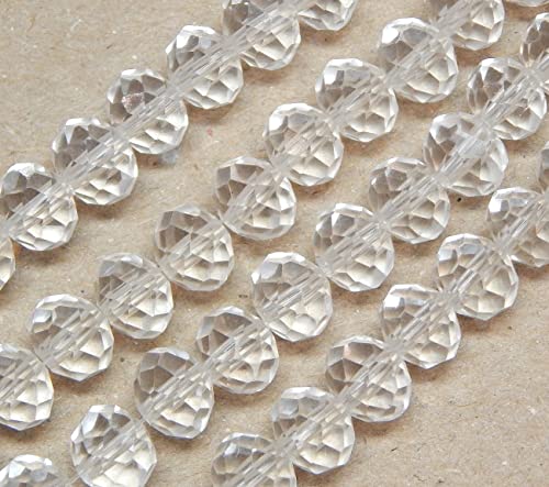 Perlin Tschechische Böhmische Kristallperlen 8x6mm Tschechische Perlen CZ Glasschliffperlen Facettierte Rondelle 65 Stk (Crystal) von Perlin