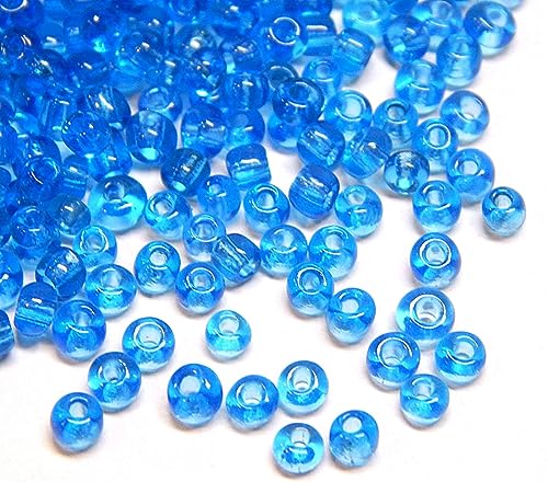 6500 Stück Glas Rocailles Perlen 2mm Transparent Farbe Set, 17 Farben, 11/0, Pony Perlen, Klar Mini Perlen, Seed Beads (Dunkel Blau) von Perlin