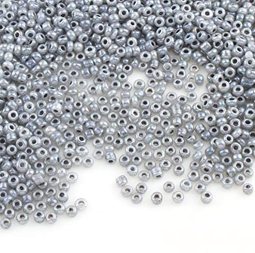6500 Stücke Glas Rocailles Perlen 2mm Ceylon, 10 Farben, 11/0, Pony Perlen, Ceylon gelüstert, Seed Beads, (Smoke) von Perlin