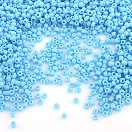 6500 Stücke Glas Rocailles Perlen 2mm Opak, Matt, 11/0, Pony Perlen, Opak gelüstert, Opaque Seed Beads, (Blau) von Perlin