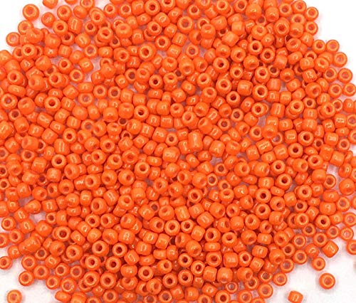 6500 Stücke Glas Rocailles Perlen 2mm Opak, Matt, 11/0, Pony Perlen, Opak gelüstert, Opaque Seed Beads, (Orange) von Perlin