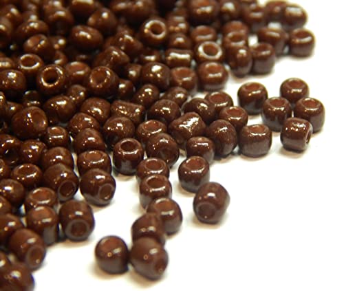 6500 Stücke Glas Rocailles Perlen 2mm Opak, Matt, 11/0, Pony Perlen, Opak gelüstert, Opaque Seed Beads (Braun) von Perlin
