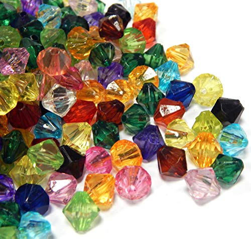 Perlin 750 Kunststoffperlen Luxus Acrylperlen Plastik 6mm Doppelkegel Mix Perlen Pack POSTEN Perle zum fädeln für DIY Schmuck Herstellung D806A von Perlin