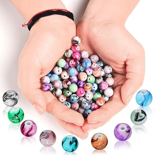 Perlin Acryl Perlen 8mm Multicolor Bastelperlen Tintenmuster Schmuckperlen Set 300 Stück für Armbänder, Halsketten & DIY-Projekte Perlin Acryl Perlen 8mm Multicolor Bastelperlen Tintenmuster Schmuckperlen Set 300 Stück für Armbänder, Halsketten & DIY-Projekte von Perlin