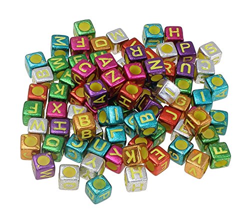 Perlin Buchstaben Perlen, 300stk Buchstabenperlen 6mm Würfel ''A-Z'' mit UV bunte buchstaben, Alphabet beads, Perlenmischung Perle zum fädeln für Armbänder Auffädeln, Halsketten R221 Perlin Buchstaben Perlen, 300stk Buchstabenperlen 6mm Würfel ''A-Z'' mit UV bunte buchstaben, Alphabet beads, Perlenmischung Perle zum fädeln für Armbänder Auffädeln, Halsketten R221 von Perlin